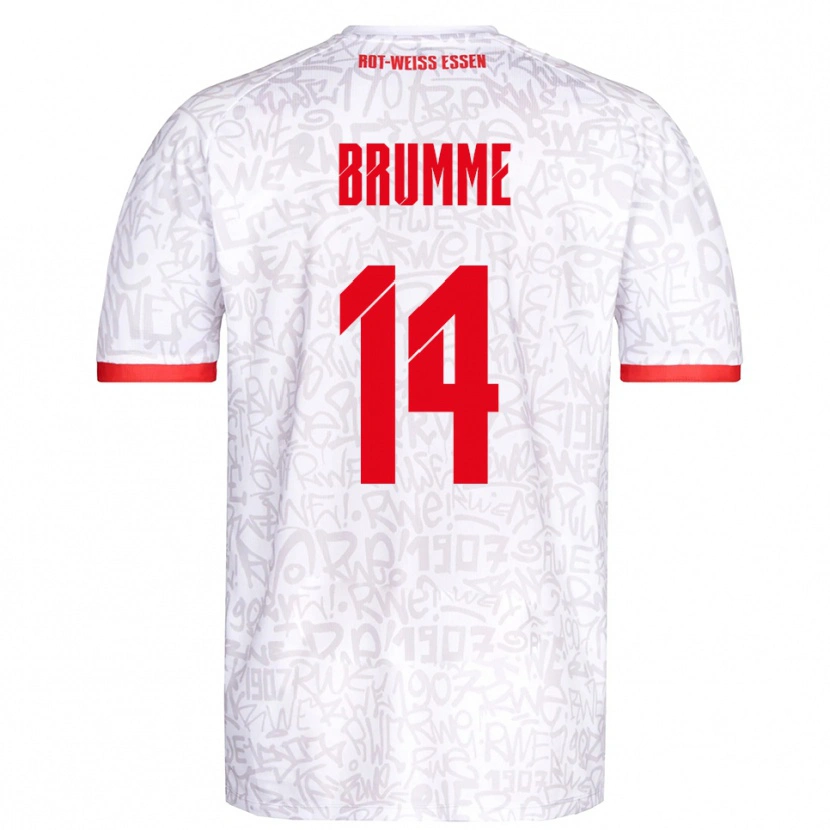Danxen Uomo Maglia Lucas Brumme #14 Bianco Rosso Kit Gara Home 2025/26 Maglietta