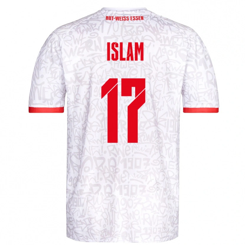 Danxen Uomo Maglia Arda Islam #17 Bianco Rosso Kit Gara Home 2025/26 Maglietta