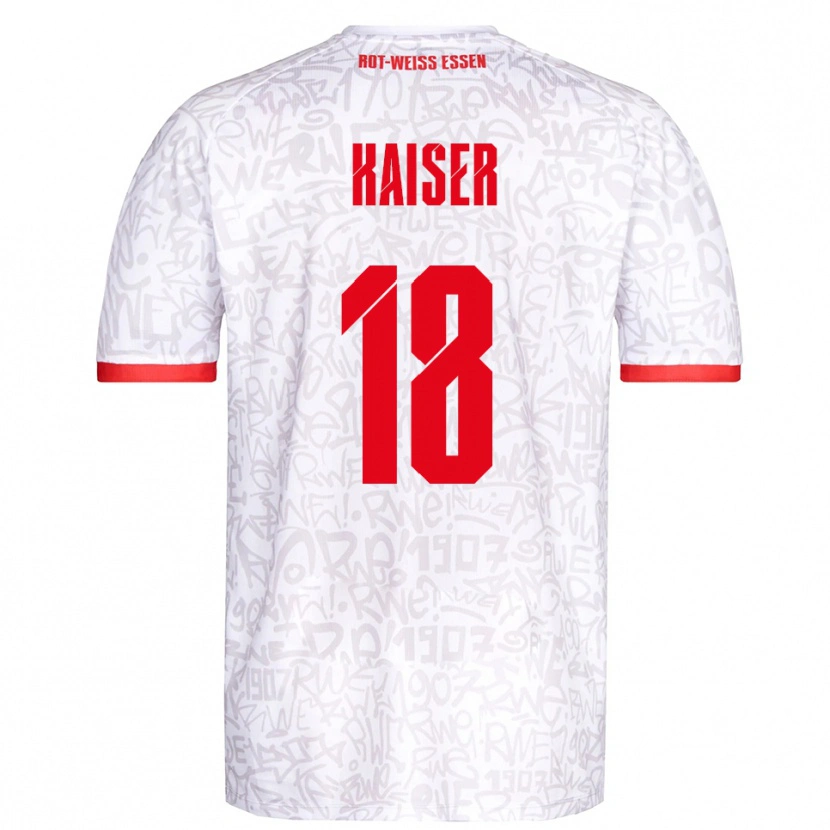 Danxen Uomo Maglia Nils Kaiser #18 Bianco Rosso Kit Gara Home 2025/26 Maglietta