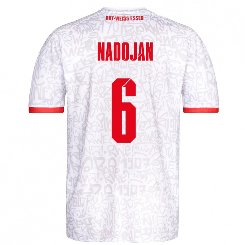 Danxen Uomo Maglia Aslan Nadojan #6 Bianco Rosso Kit Gara Home 2025/26 Maglietta