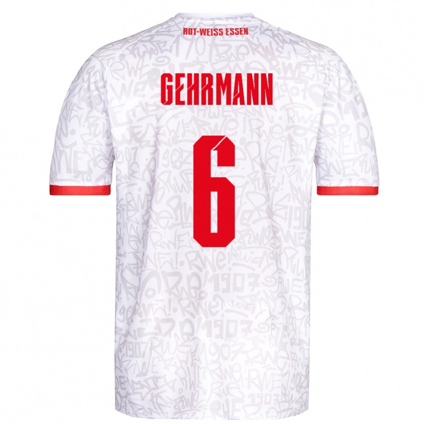 Danxen Uomo Maglia Fabian Gehrmann #6 Bianco Rosso Kit Gara Home 2025/26 Maglietta