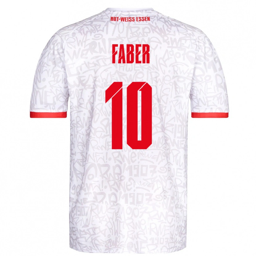 Danxen Uomo Maglia Marcel Faber #10 Bianco Rosso Kit Gara Home 2025/26 Maglietta