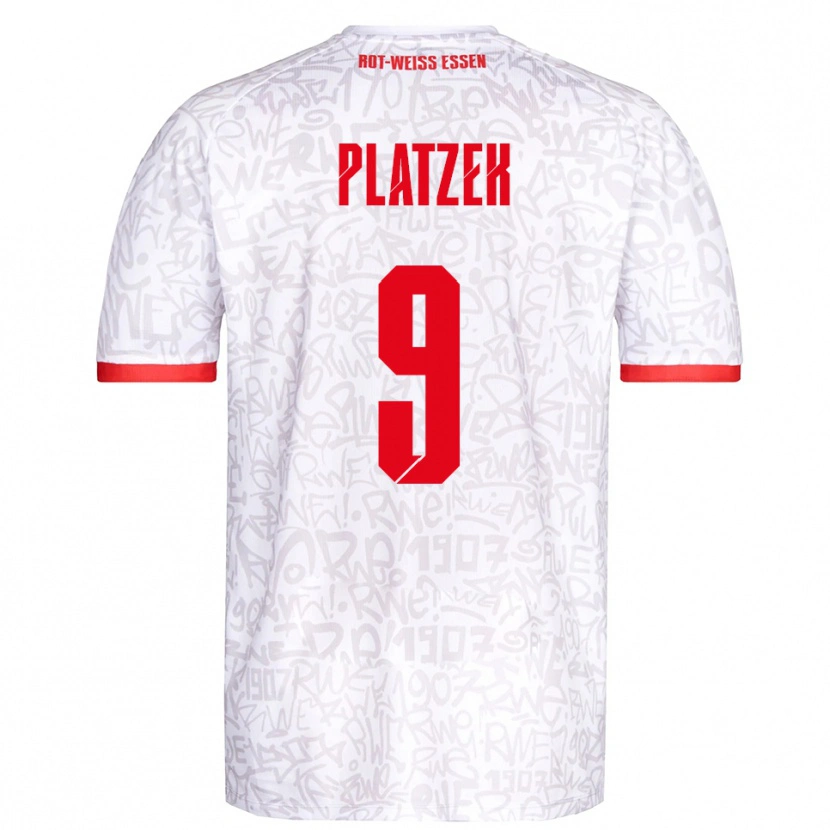 Danxen Uomo Maglia Marcel Platzek #9 Bianco Rosso Kit Gara Home 2025/26 Maglietta