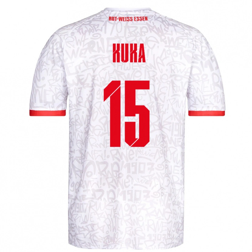 Danxen Uomo Maglia Hamid Kuka #15 Bianco Rosso Kit Gara Home 2025/26 Maglietta