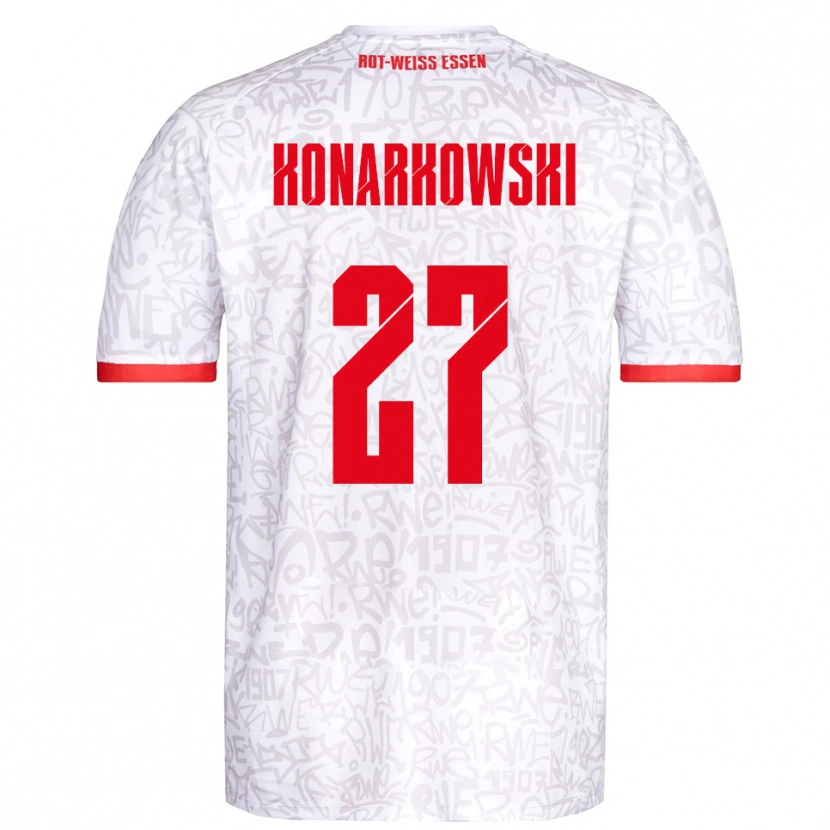 Danxen Uomo Maglia Mirco Konarkowski #27 Bianco Rosso Kit Gara Home 2025/26 Maglietta