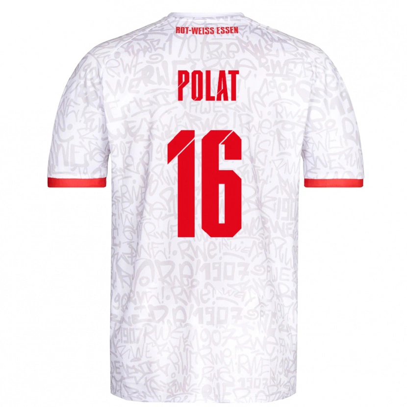 Danxen Uomo Maglia Mert Polat #16 Bianco Rosso Kit Gara Home 2025/26 Maglietta