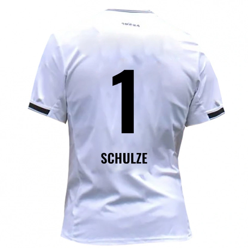 Danxen Uomo Maglia Philipp Schulze #1 Bianco Rosso Kit Gara Home 2025/26 Maglietta