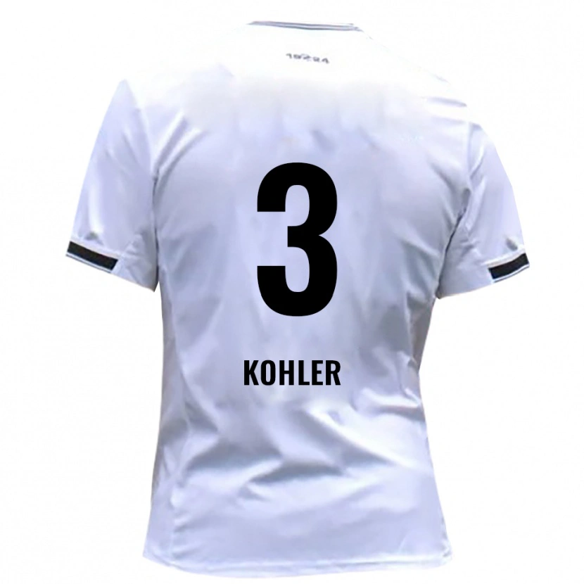 Danxen Uomo Maglia Ethan Kohler #3 Bianco Rosso Kit Gara Home 2025/26 Maglietta
