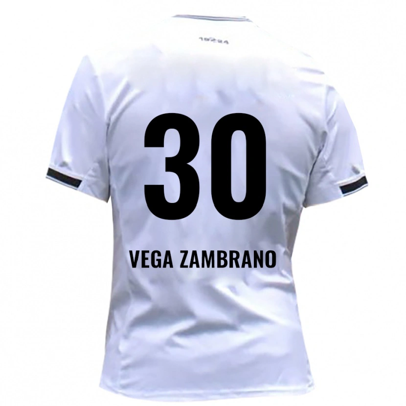 Danxen Uomo Maglia Lian Vega Zambrano #30 Bianco Rosso Kit Gara Home 2025/26 Maglietta