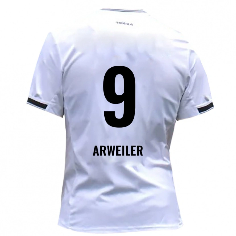 Danxen Uomo Maglia Jonas Arweiler #9 Bianco Rosso Kit Gara Home 2025/26 Maglietta