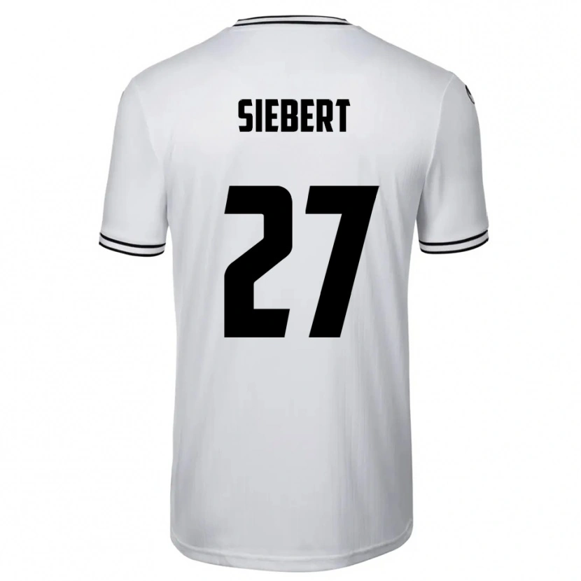 Danxen Uomo Maglia Marcel Siebert #27 Bianco Nero Kit Gara Home 2025/26 Maglietta