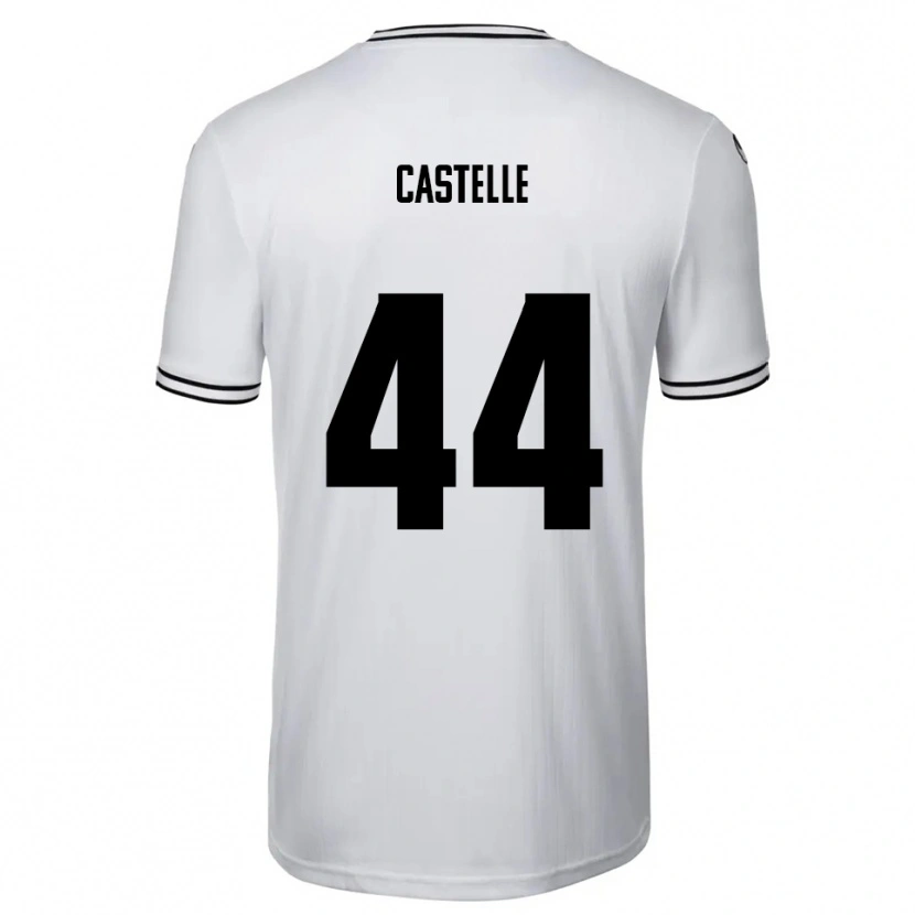 Danxen Uomo Maglia Niklas Castelle #44 Bianco Nero Kit Gara Home 2025/26 Maglietta