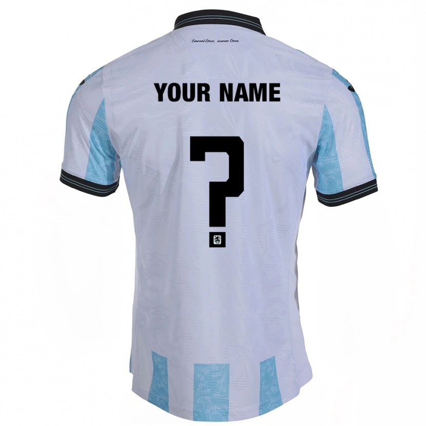 Danxen Uomo Maglia Il Tuo Nome #0 Bianco Azzurro Kit Gara Home 2025/26 Maglietta