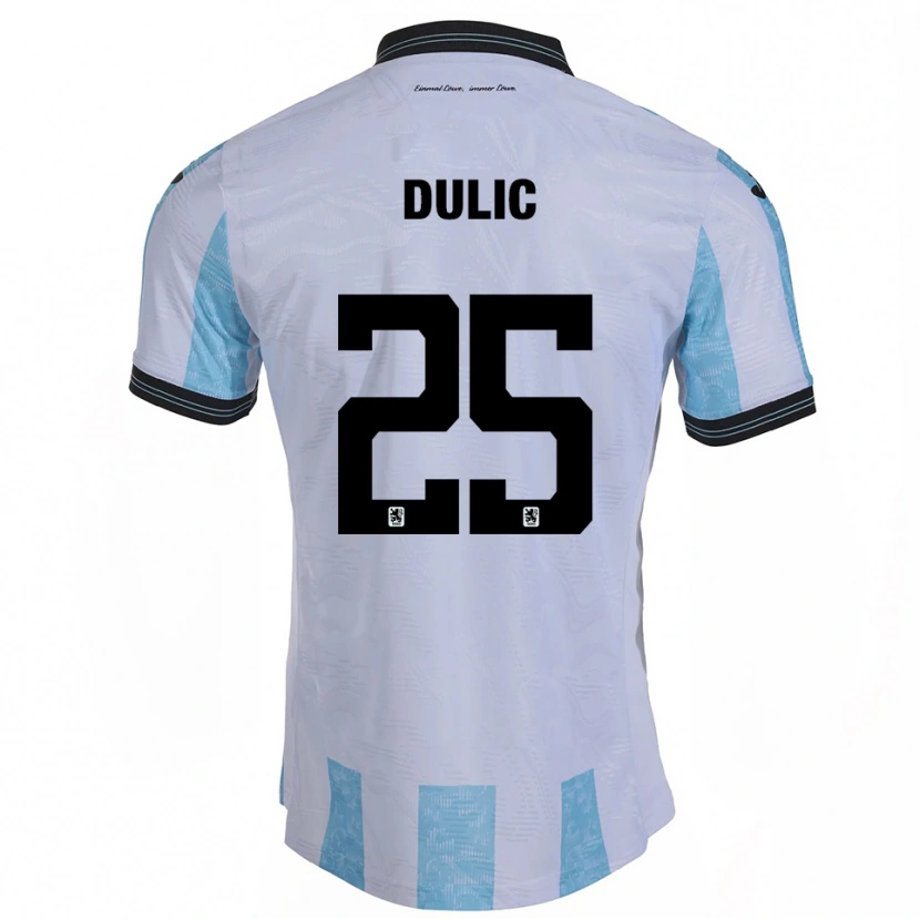 Danxen Uomo Maglia Sean Dulic #25 Bianco Azzurro Kit Gara Home 2025/26 Maglietta