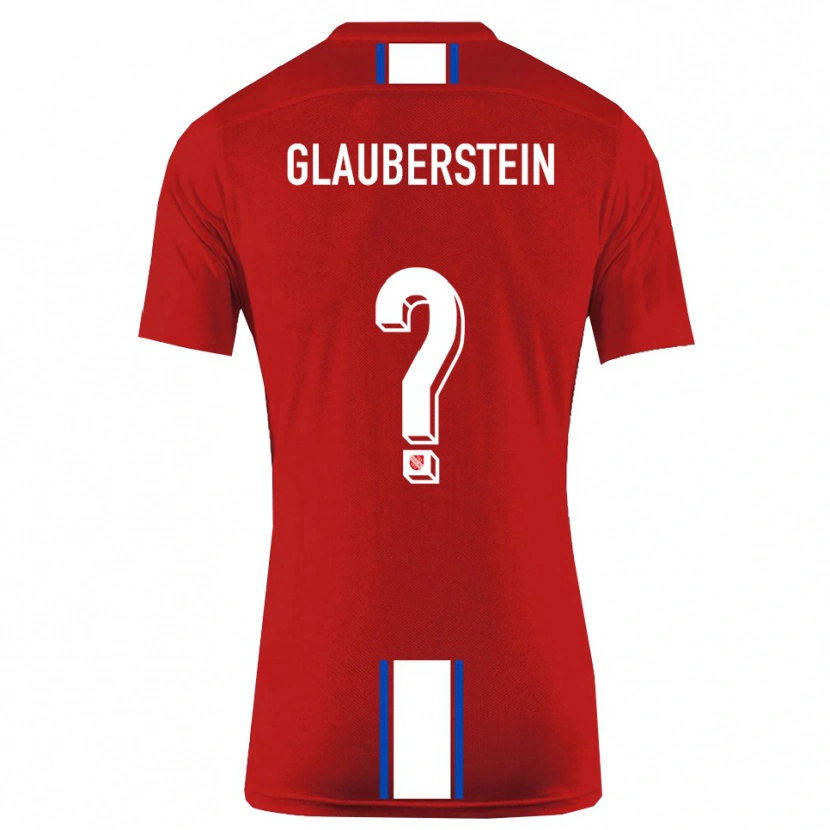 Danxen Uomo Maglia Jonas Glauberstein #0 Rosso Bianco Kit Gara Home 2025/26 Maglietta