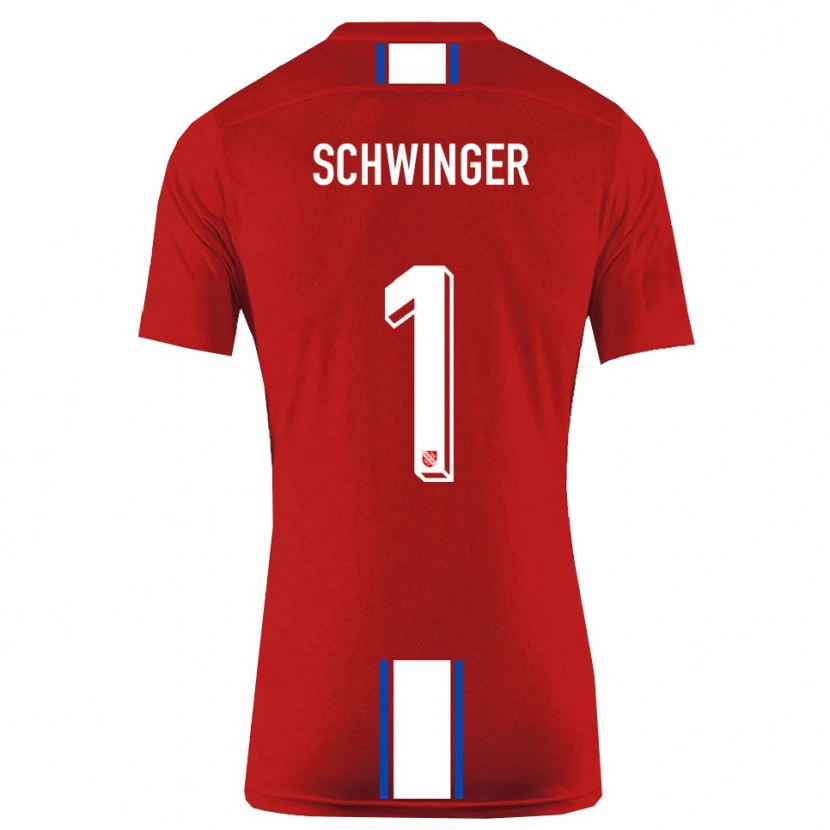 Danxen Uomo Maglia Holm Schwinger #1 Rosso Bianco Kit Gara Home 2025/26 Maglietta