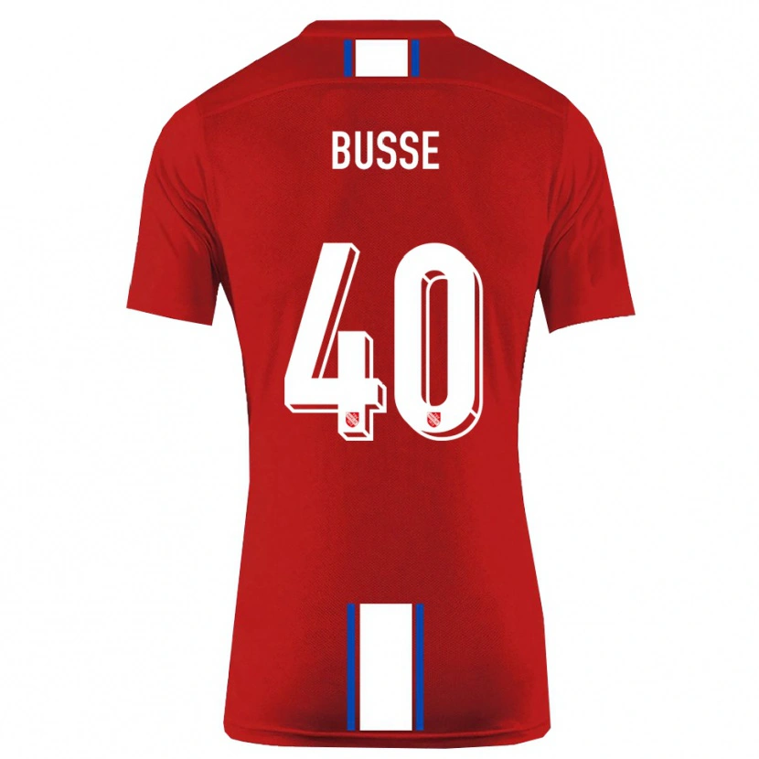 Danxen Uomo Maglia Jonah Busse #40 Rosso Bianco Kit Gara Home 2025/26 Maglietta