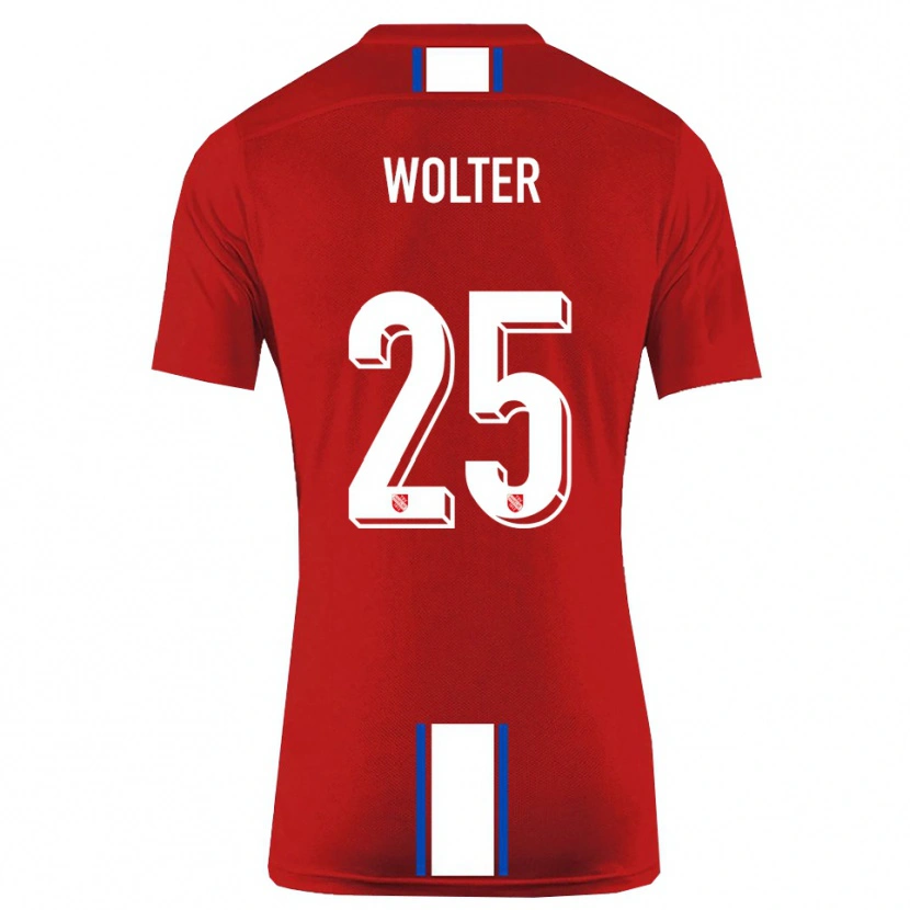 Danxen Uomo Maglia Fynn Wolter #25 Rosso Bianco Kit Gara Home 2025/26 Maglietta