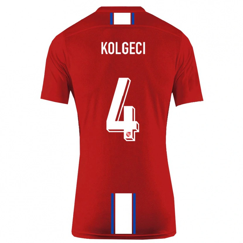 Danxen Uomo Maglia Besfort Kolgeci #4 Rosso Bianco Kit Gara Home 2025/26 Maglietta