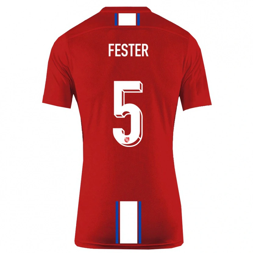 Danxen Uomo Maglia Luka Fester #5 Rosso Bianco Kit Gara Home 2025/26 Maglietta