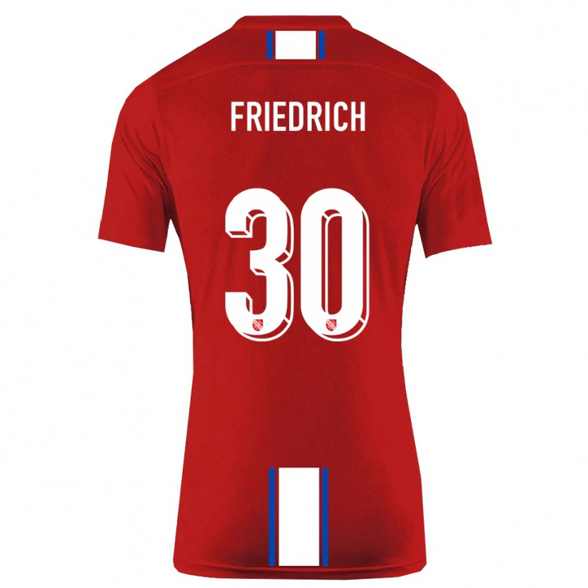 Danxen Uomo Maglia Timo Friedrich #30 Rosso Bianco Kit Gara Home 2025/26 Maglietta