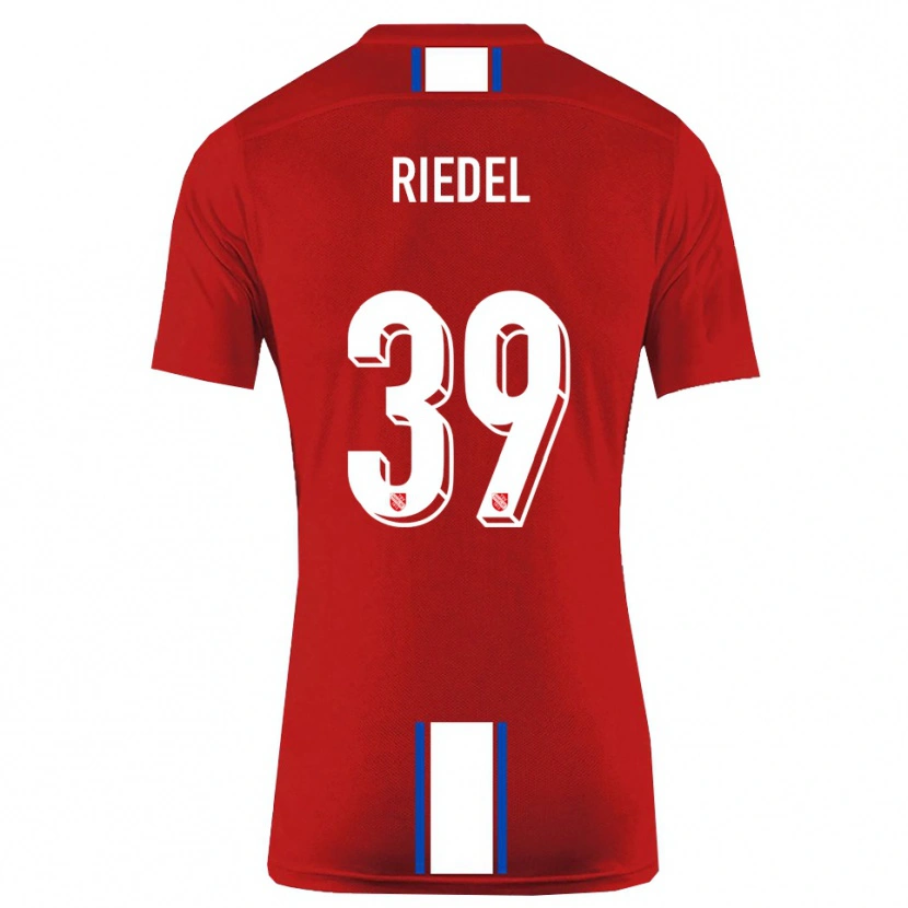 Danxen Uomo Maglia Florian Riedel #39 Rosso Bianco Kit Gara Home 2025/26 Maglietta