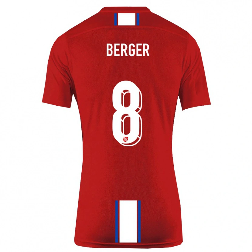 Danxen Uomo Maglia Johann Berger #8 Rosso Bianco Kit Gara Home 2025/26 Maglietta