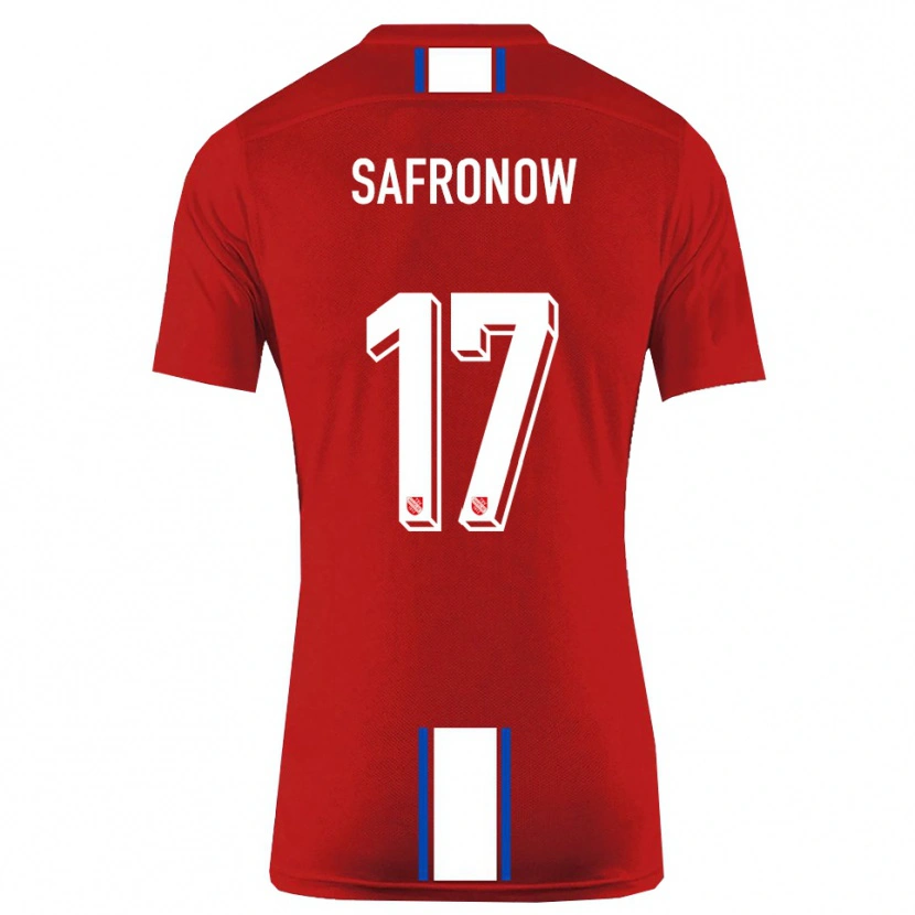 Danxen Uomo Maglia Maxim Safronow #17 Rosso Bianco Kit Gara Home 2025/26 Maglietta