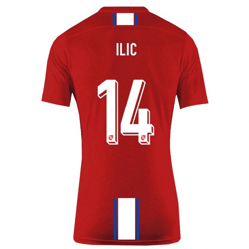 Danxen Uomo Maglia Marko Ilic #14 Rosso Bianco Kit Gara Home 2025/26 Maglietta