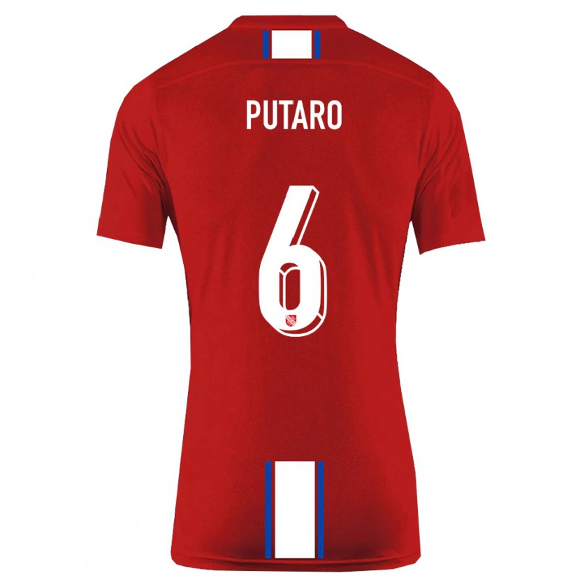 Danxen Uomo Maglia Luca Putaro #6 Rosso Bianco Kit Gara Home 2025/26 Maglietta
