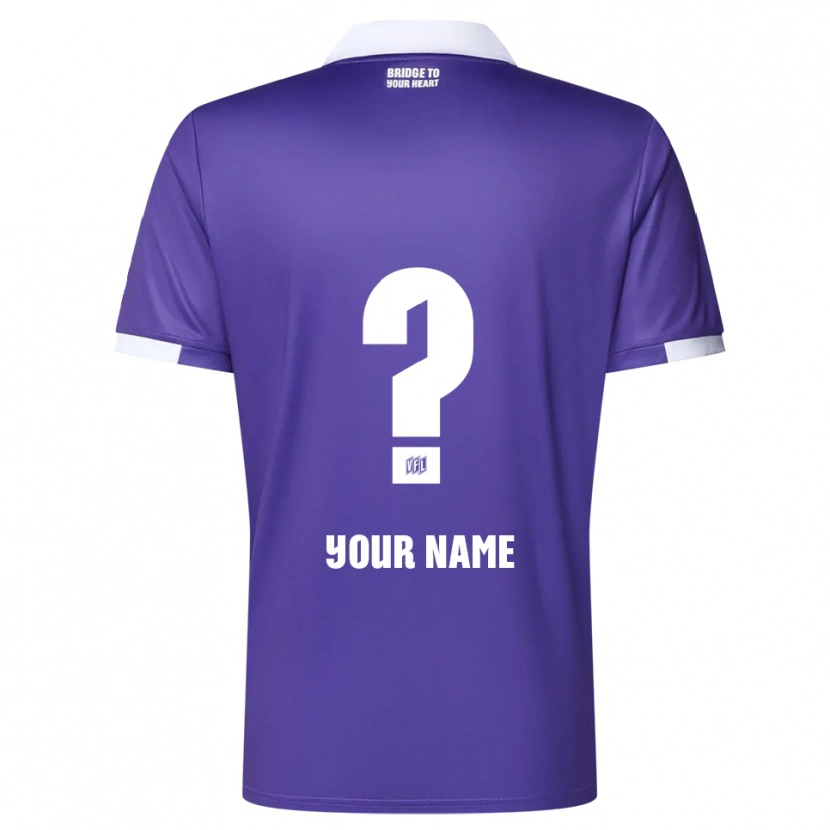 Danxen Uomo Maglia Il Tuo Nome #0 Viola Bianco Kit Gara Home 2025/26 Maglietta