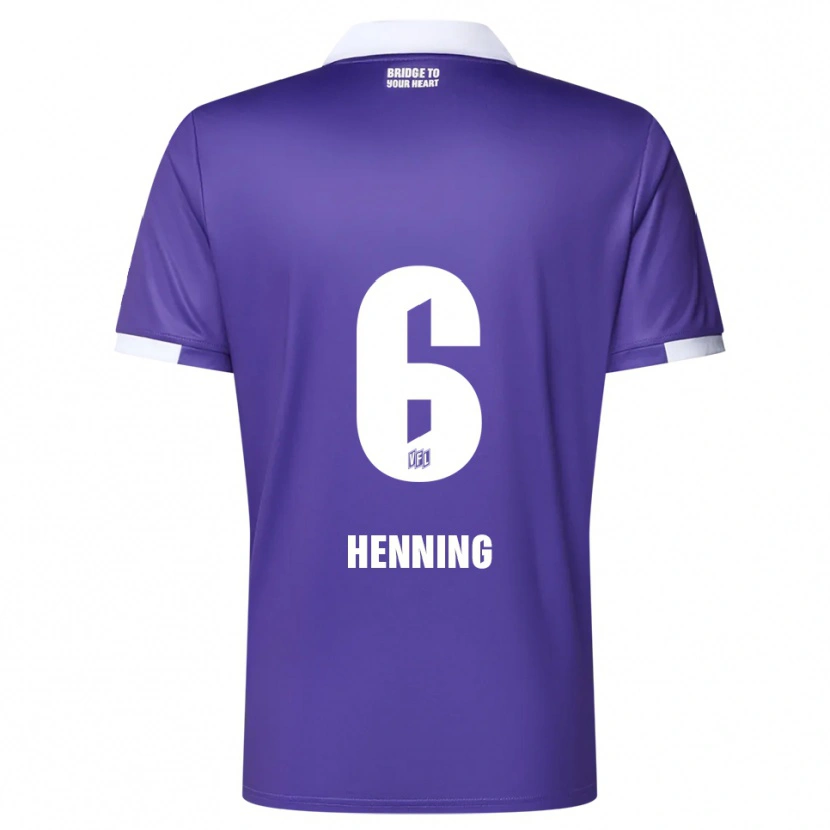 Danxen Uomo Maglia Bryan Henning #6 Viola Bianco Kit Gara Home 2025/26 Maglietta