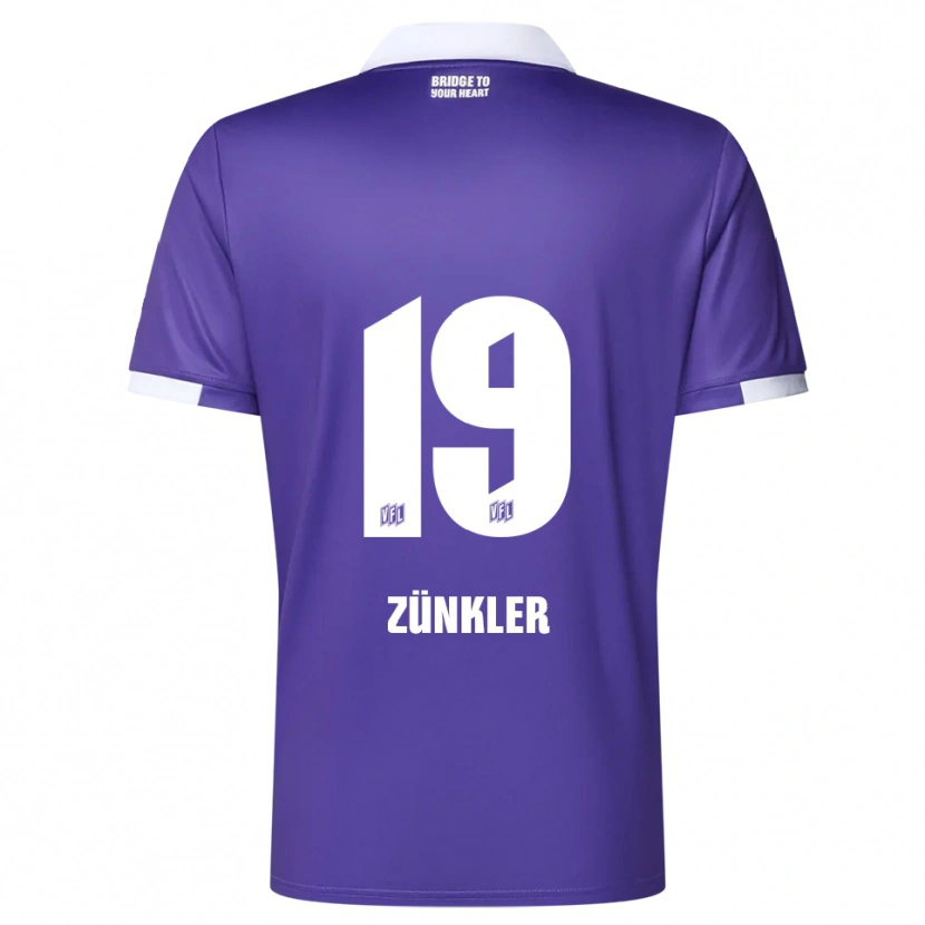 Danxen Uomo Maglia Bernd Zünkler #19 Viola Bianco Kit Gara Home 2025/26 Maglietta