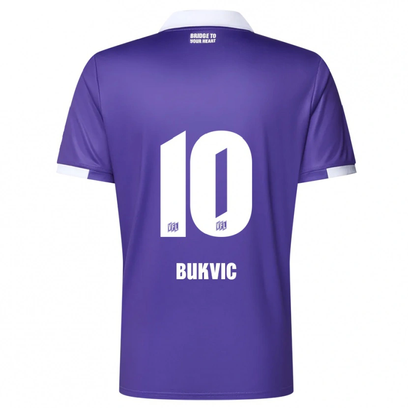 Danxen Uomo Maglia Adem Bukvic #10 Viola Bianco Kit Gara Home 2025/26 Maglietta