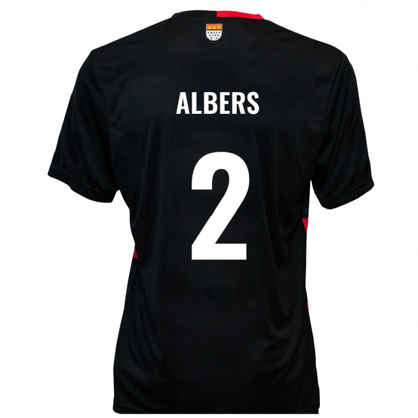 Danxen Uomo Maglia Felix Albers #2 Nero Rosso Kit Gara Home 2025/26 Maglietta