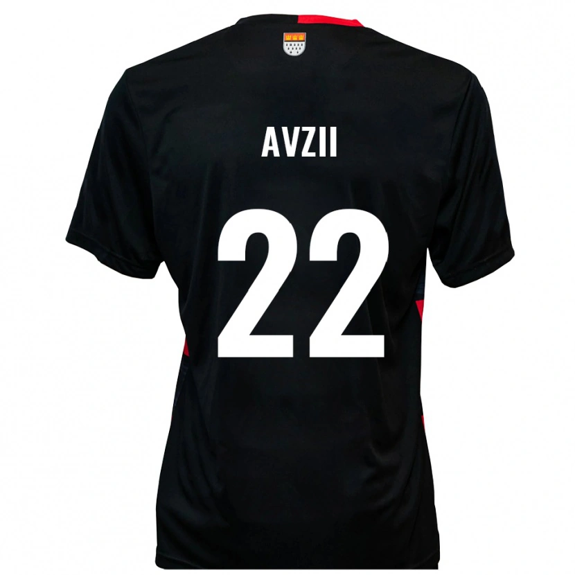 Danxen Uomo Maglia Benjamin Avzii #22 Nero Rosso Kit Gara Home 2025/26 Maglietta