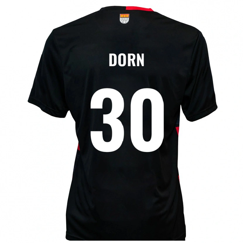 Danxen Uomo Maglia Leonard Dorn #30 Nero Rosso Kit Gara Home 2025/26 Maglietta