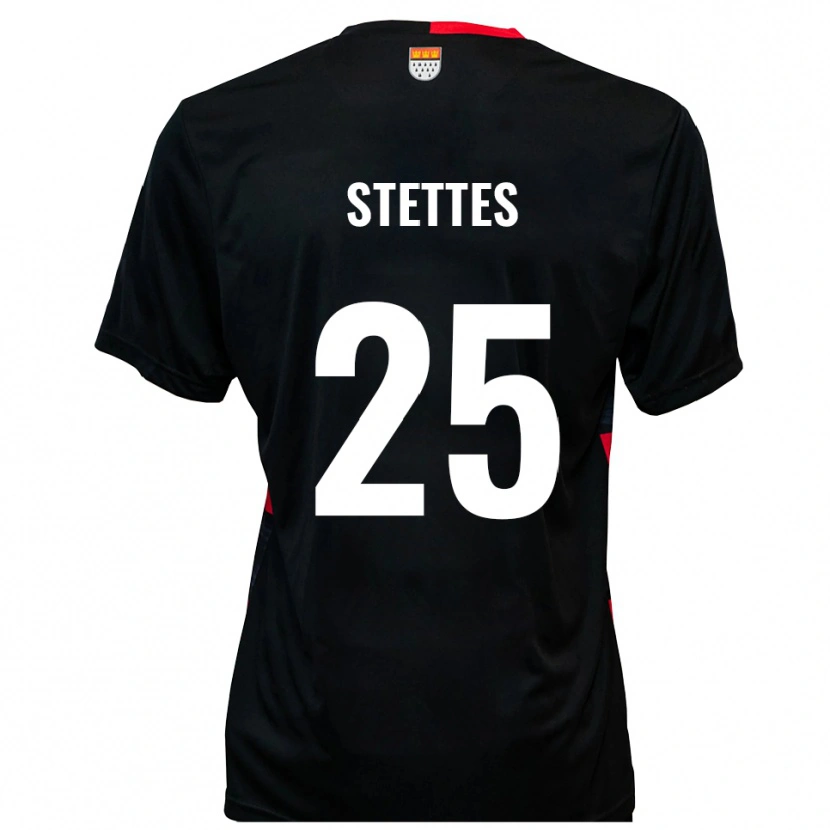 Danxen Uomo Maglia Severin Stettes #25 Nero Rosso Kit Gara Home 2025/26 Maglietta