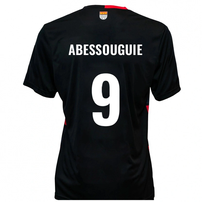 Danxen Uomo Maglia Thierry Abessouguie #9 Nero Rosso Kit Gara Home 2025/26 Maglietta