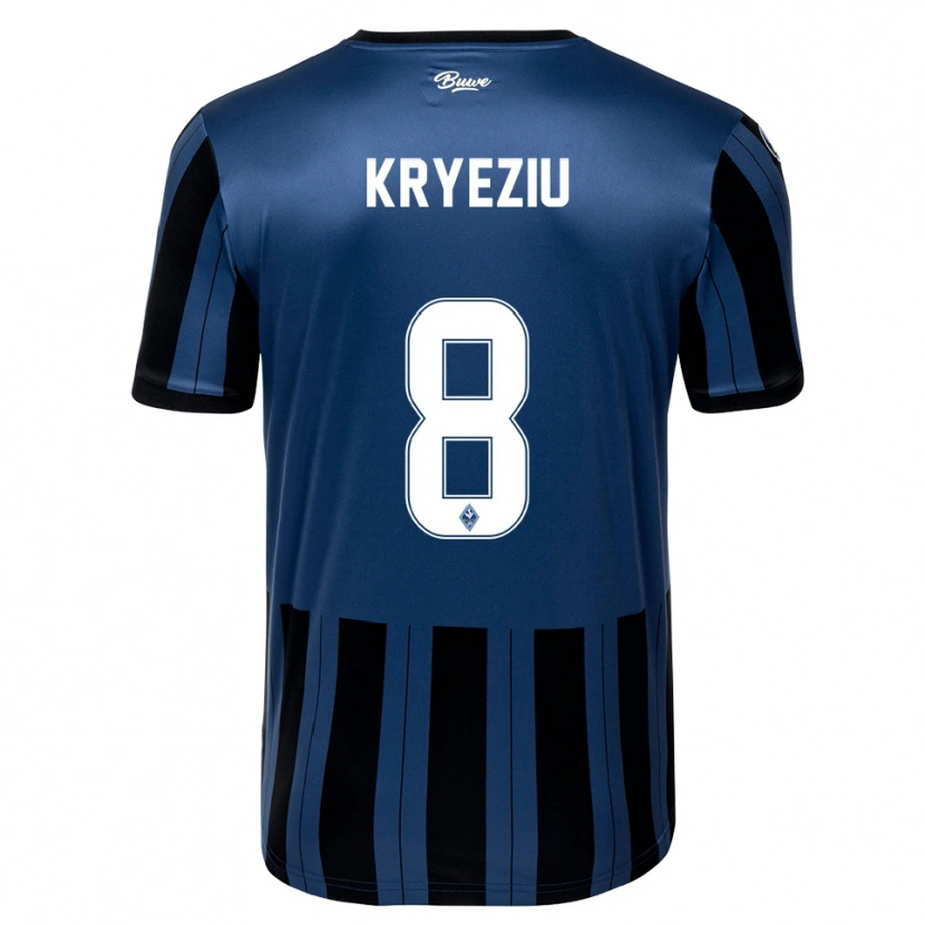 Danxen Uomo Maglia Denis Kryeziu #8 Blu Grigio Nero Kit Gara Home 2025/26 Maglietta