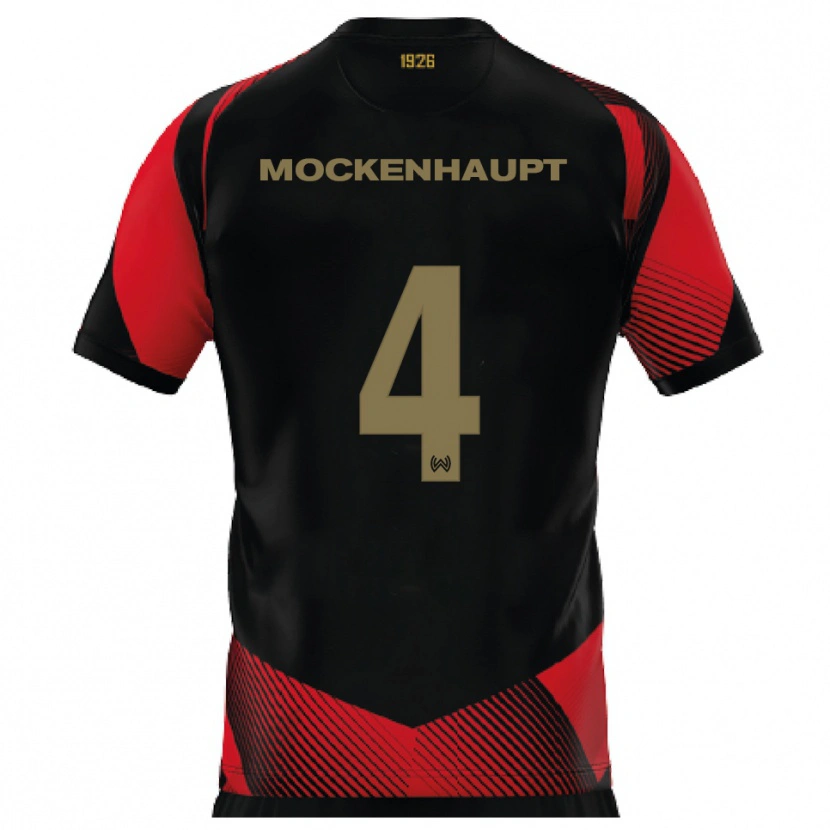 Danxen Uomo Maglia Sascha Mockenhaupt #4 Nero Rosso Kit Gara Home 2025/26 Maglietta