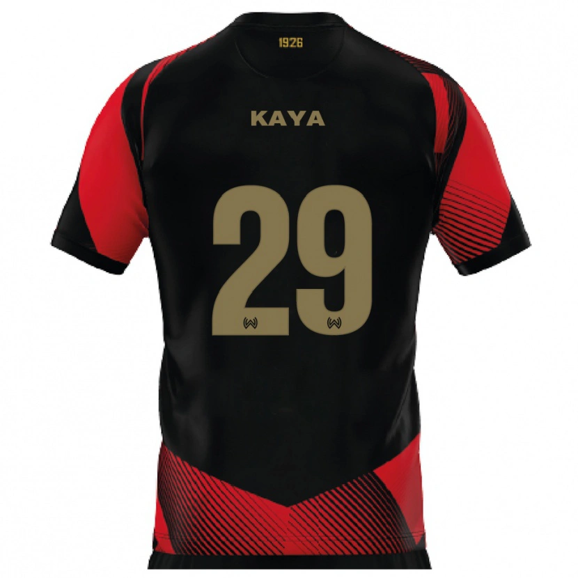 Danxen Uomo Maglia Fatih Kaya #29 Nero Rosso Kit Gara Home 2025/26 Maglietta