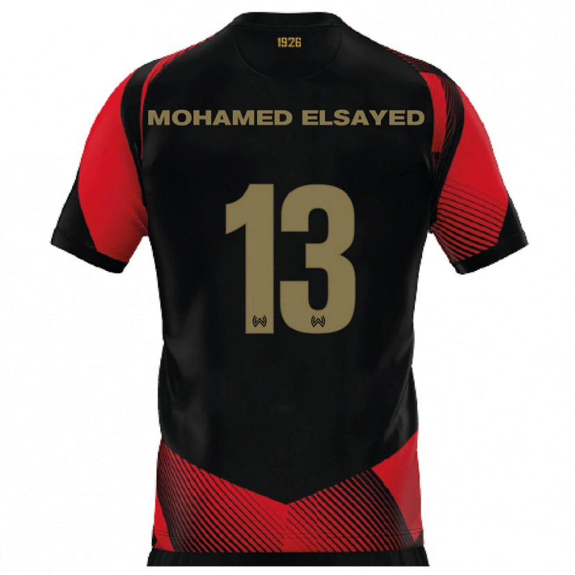 Danxen Uomo Maglia Samir Mohamed Elsayed #13 Nero Rosso Kit Gara Home 2025/26 Maglietta
