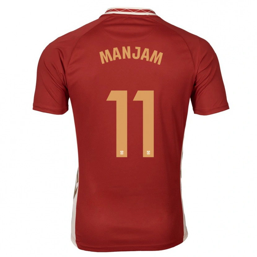 Danxen Uomo Maglia Alassan Manjam #11 Bordeaux Oro Kit Gara Away 2025/26 Maglietta
