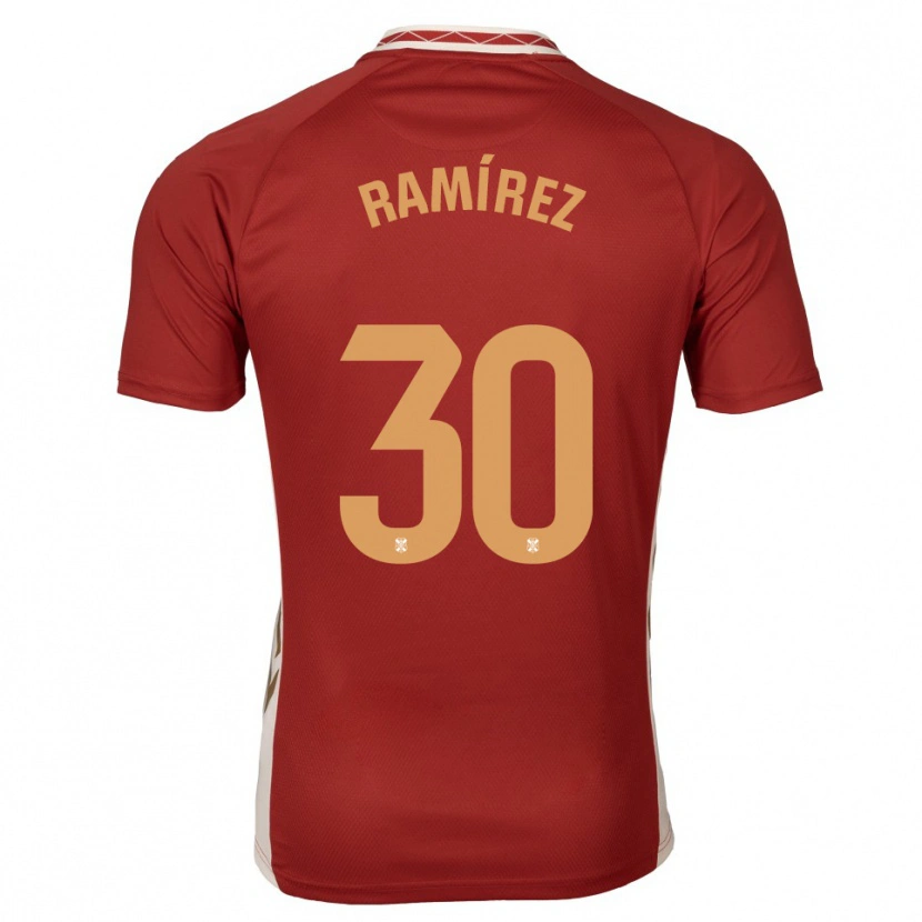 Danxen Uomo Maglia Álex Ramírez #30 Bordeaux Oro Kit Gara Away 2025/26 Maglietta