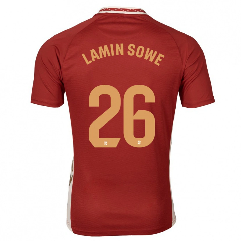 Danxen Uomo Maglia Ba Lamin Sowe #26 Bordeaux Oro Kit Gara Away 2025/26 Maglietta