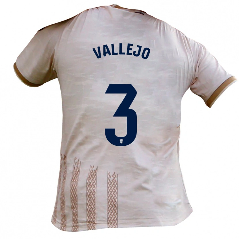 Danxen Uomo Maglia Jaime Vallejo #3 Bianco Sporco Marrone Kit Gara Away 2025/26 Maglietta