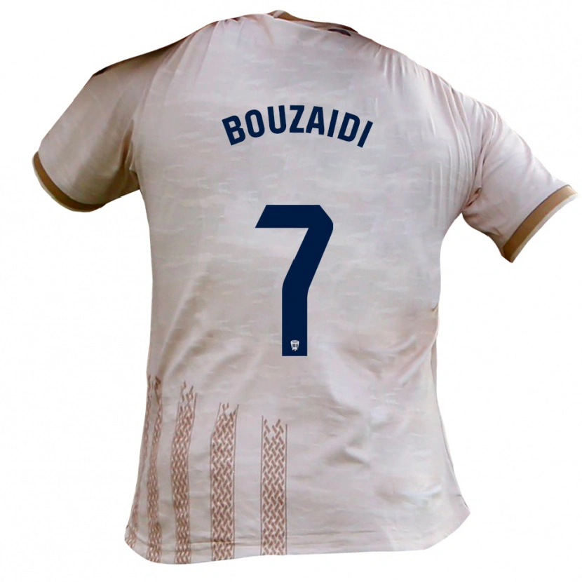 Danxen Uomo Maglia Simo Bouzaidi #7 Bianco Sporco Marrone Kit Gara Away 2025/26 Maglietta