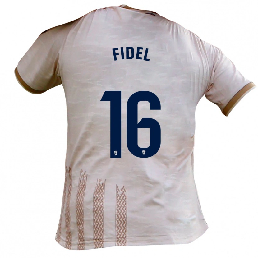 Danxen Uomo Maglia Fidel #16 Bianco Sporco Marrone Kit Gara Away 2025/26 Maglietta