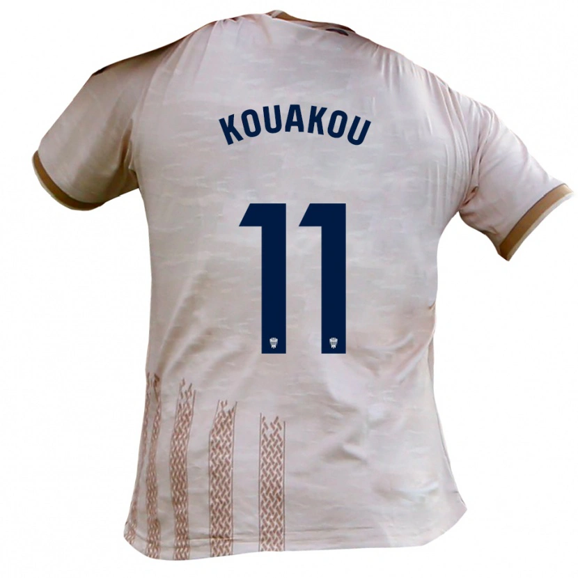Danxen Uomo Maglia Koffi Kouakou #11 Bianco Sporco Marrone Kit Gara Away 2025/26 Maglietta